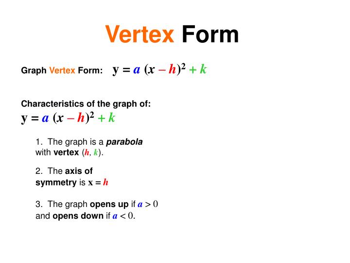 PPT Graph each function. Label the vertex and axis of symmetry