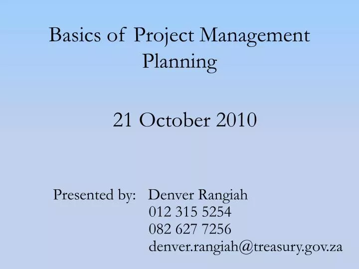 Basics Of Project Management