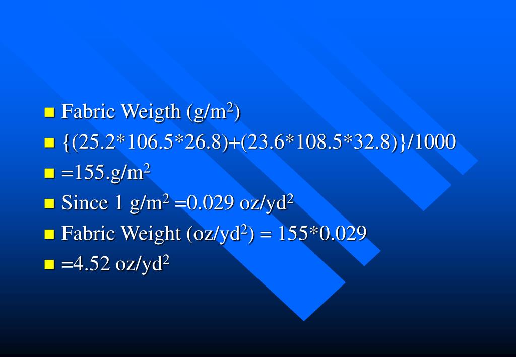 PPT - Woven Fabric Calculations PowerPoint Presentation, Free Download ...