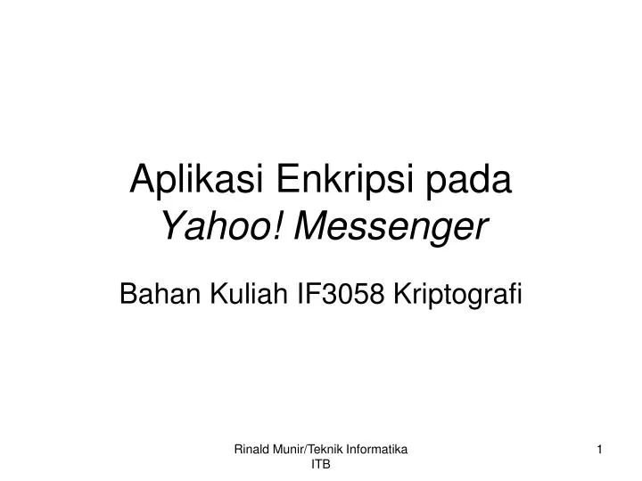 aplikasi enkripsi pada yahoo messenger n.
