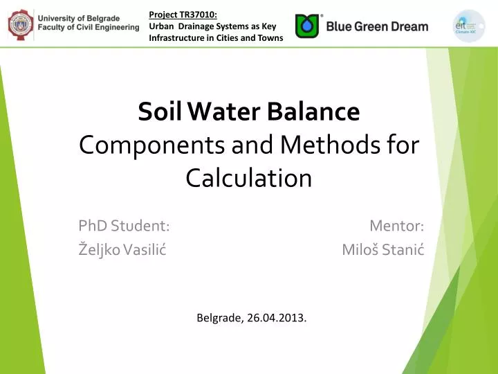PPT Soil Water Balance Components and Methods for Calculation PowerPoint Presentation ID5580181