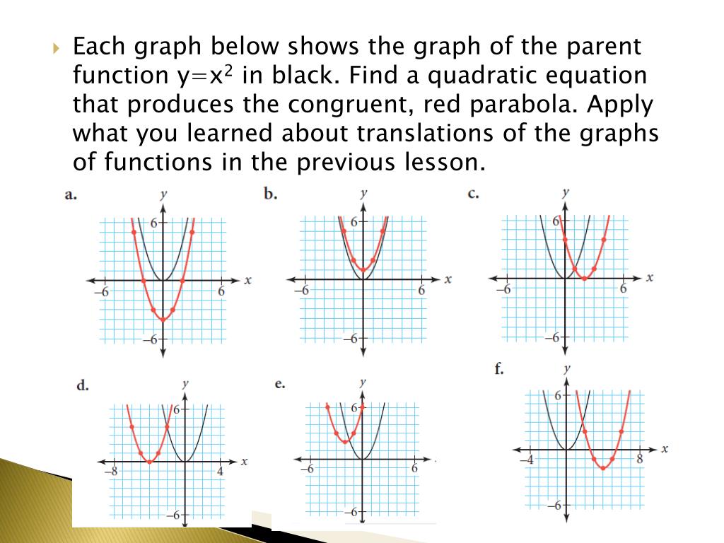 Ppt Translating And The Quadratic Family Powerpoint Presentation Free Download Id
