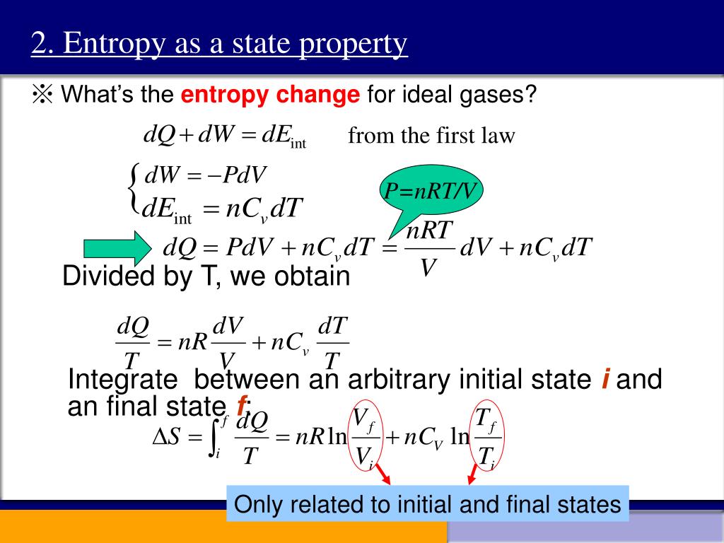 PPT - Chapter 24 Entropy and the second law of thermodynamics