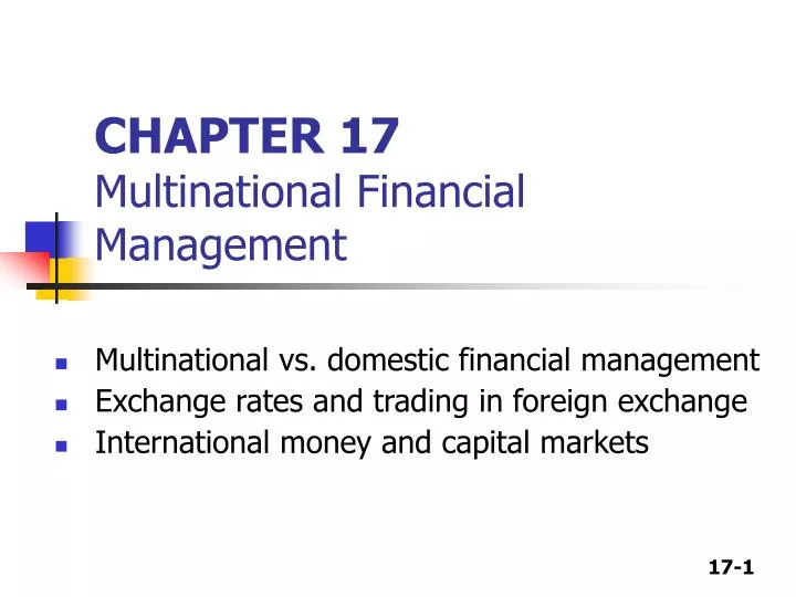 chapter 17 multinational financial management n.