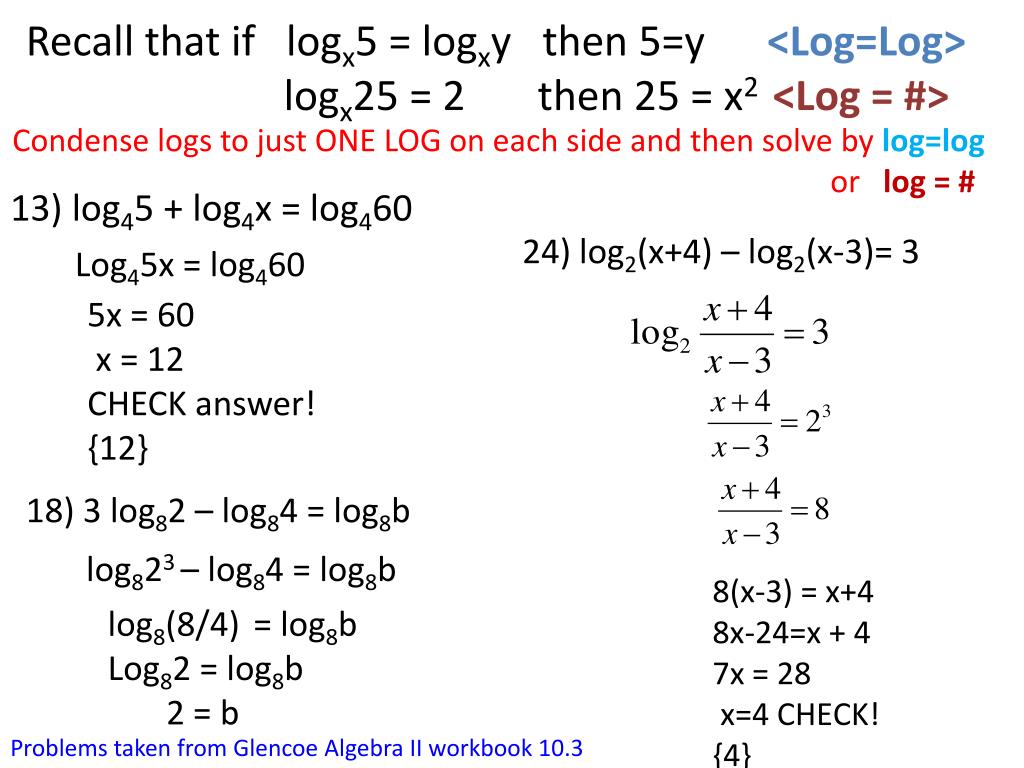 Log4 x 5 3. Log - log. 1-Log5 45 1-log9 45. Log5 4. Log45x+10.
