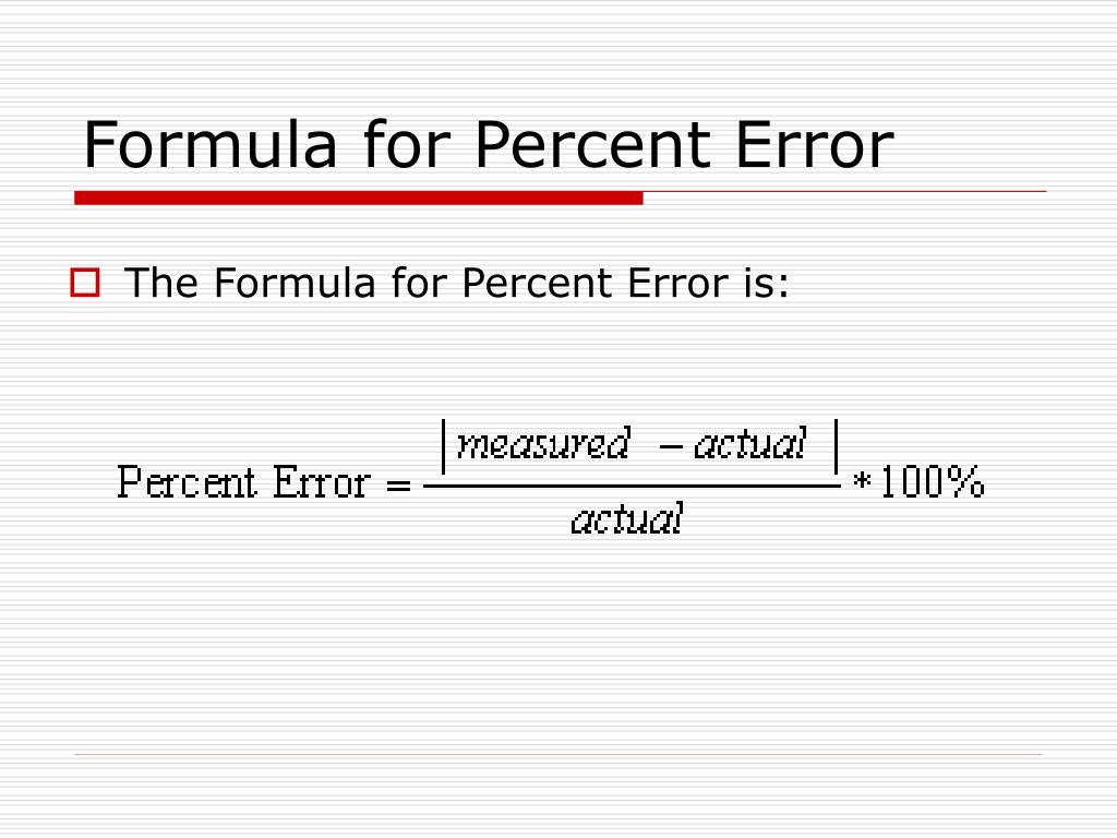 Percent Of Error Formula Mean Percentage Error Formula A Statistical Analysis Total