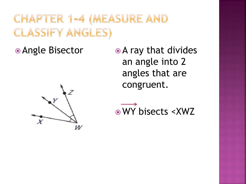 Ppt Chapter 1 4 Measure And Classify Angles Powerpoint Presentation Id5582914 7105