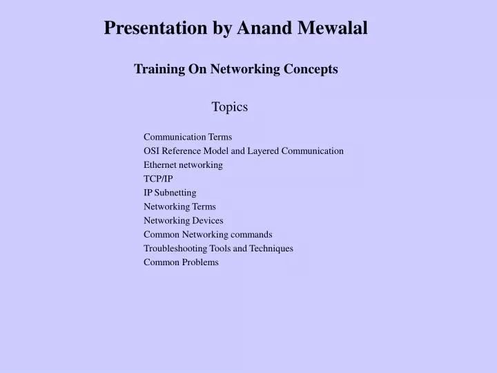 PPT Training On Networking Concepts PowerPoint Presentation, free