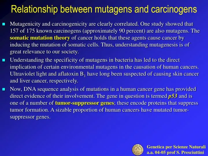 PPT Relation ship between mutagens and carcinogens PowerPoint