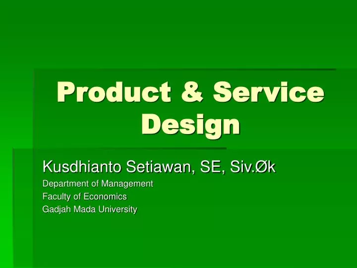 product service design n.