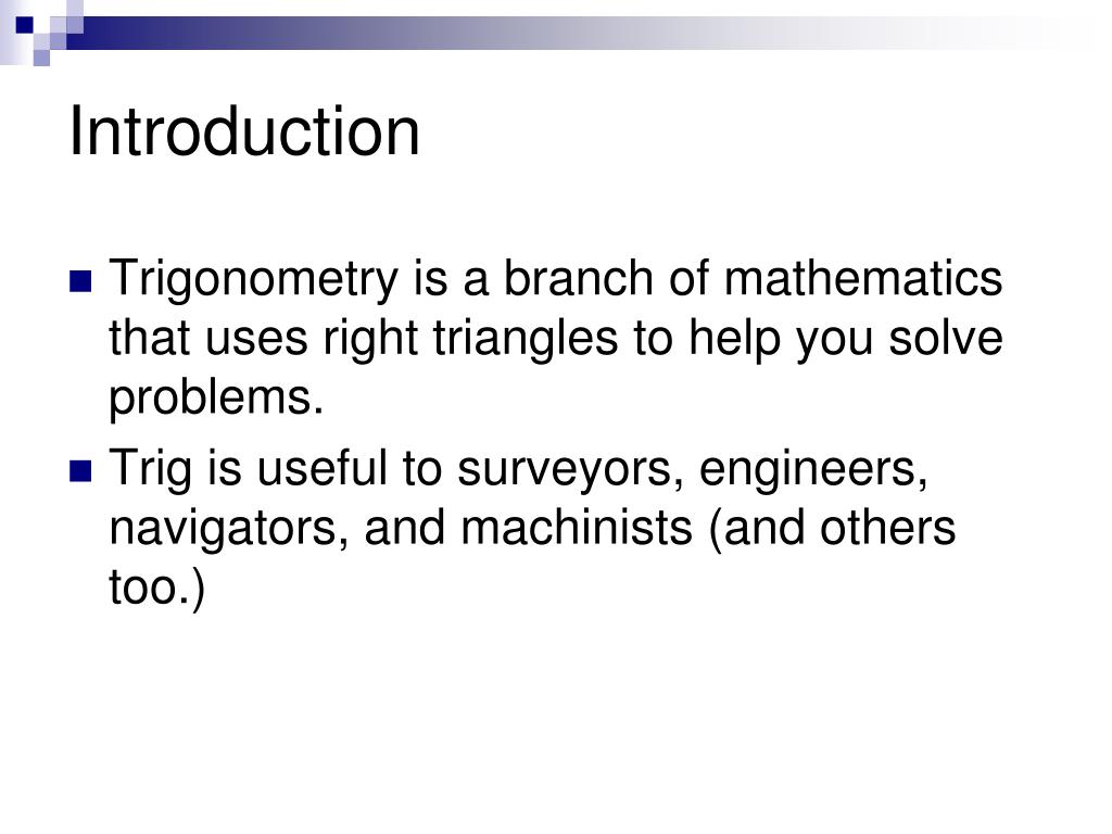 PPT - Introduction To Trigonometry PowerPoint Presentation, Free ...