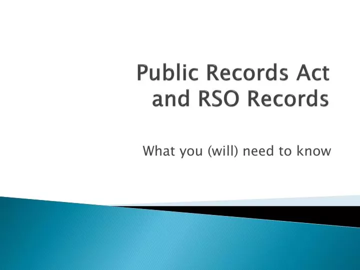 public records act and rso records n.