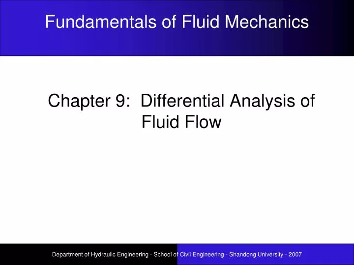 chapter 9 differential analysis of fluid flow n.