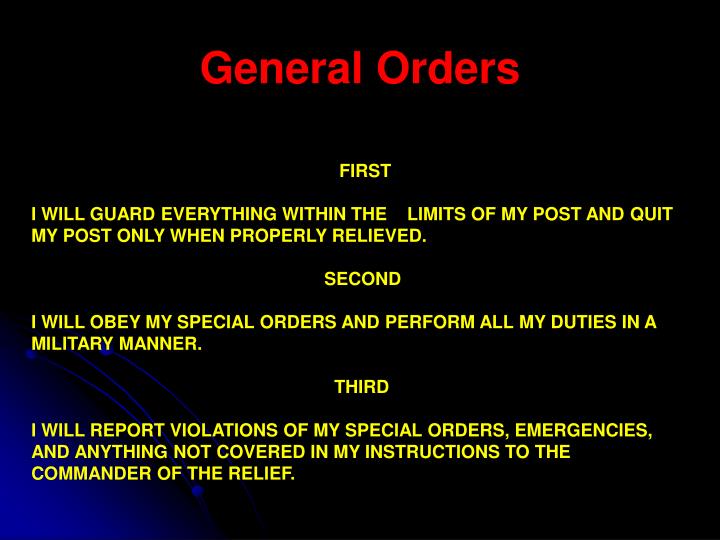 10 general orders 10 general orders