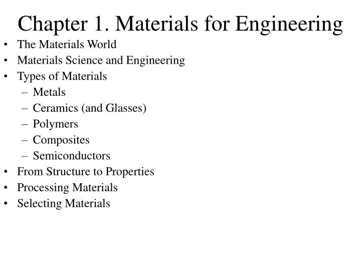 chapter 1 materials for engineering n.
