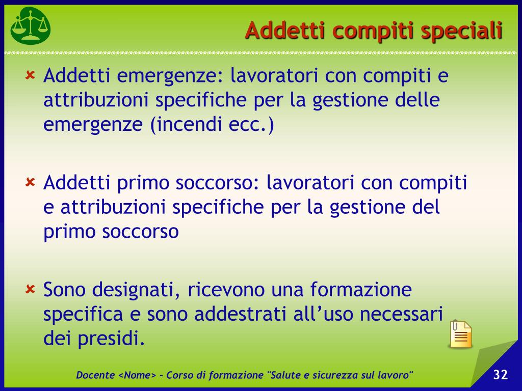 I Lavoratori Con Compiti Speciali Sono PPT - Supporti per la formazione PowerPoint Presentation, free download
