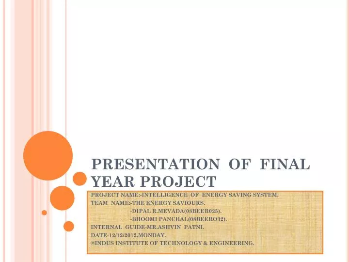 final year project presentation format