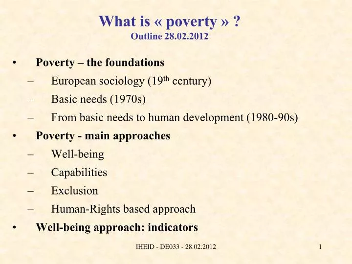 poverty measures essay outline