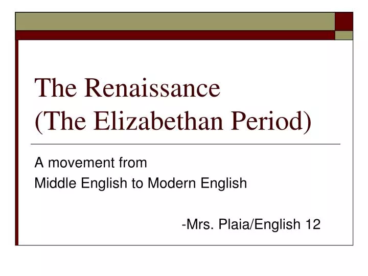 elizabethan period in literature