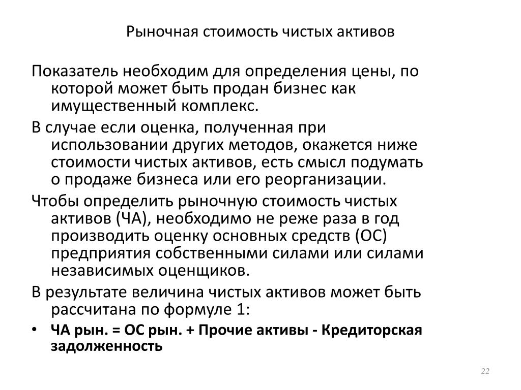 Правила Стоимости Чистых Активов