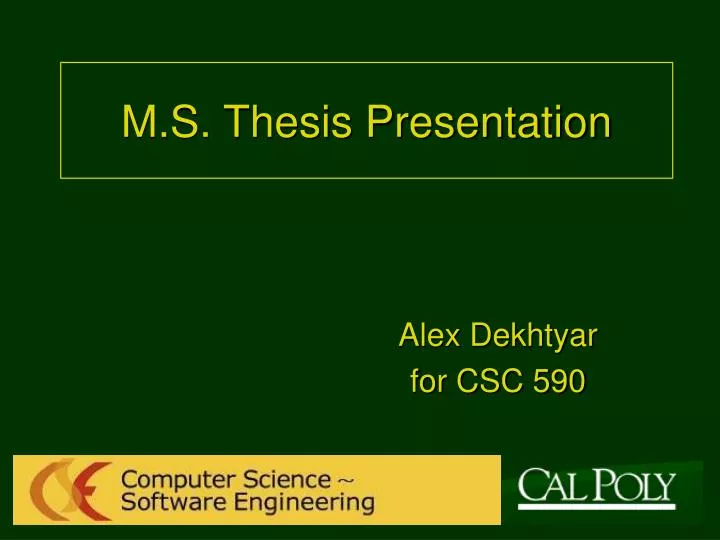 m s thesis presentation n.