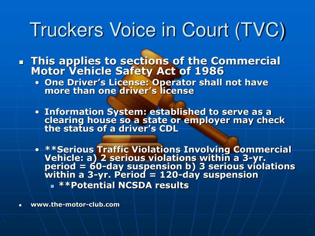 PPT Truckers Voice in Court Sponsored by MCA PowerPoint Presentation