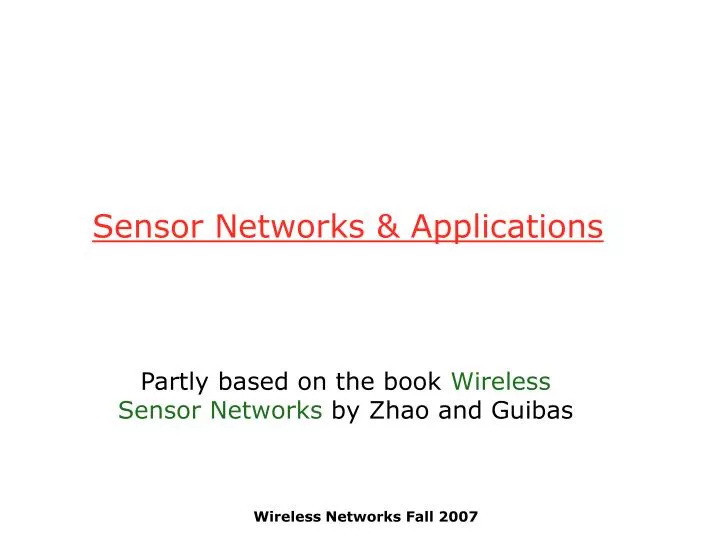 sensor networks applications n.