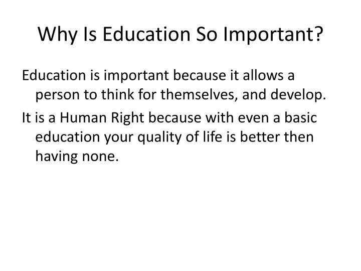 thesis statement for why education is important
