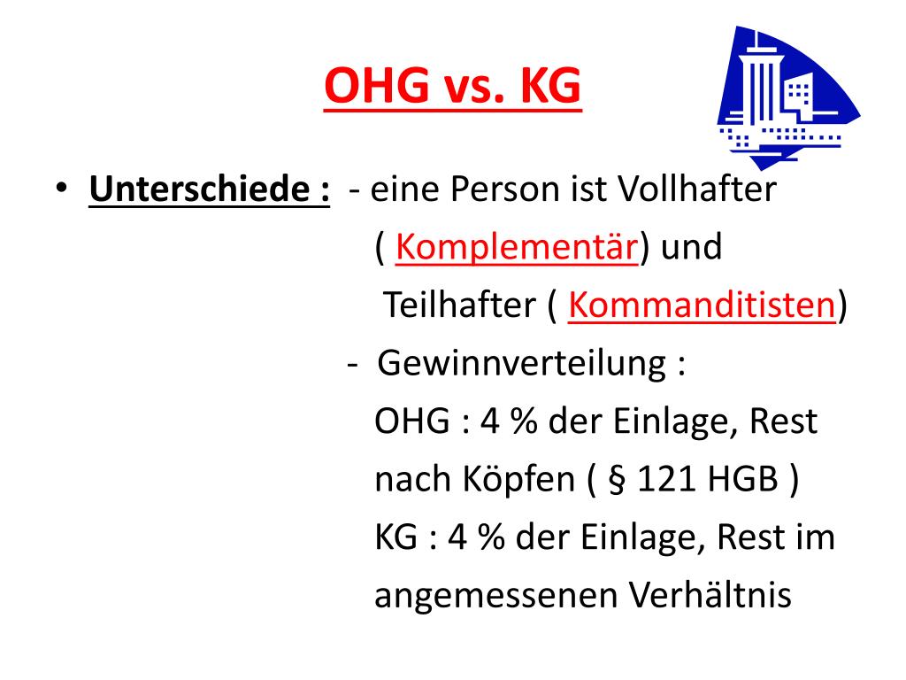 Unterschiede Ohg Und Kg PPT - Grundzüge des Gesellschaftsrechts PowerPoint Presentation, free