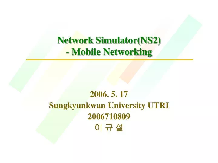 network simulator ns2 mobile networking n.