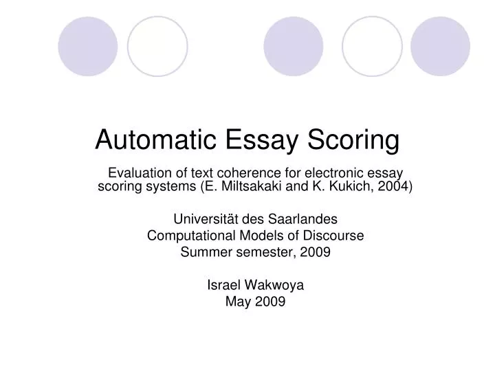 education automated essay scoring