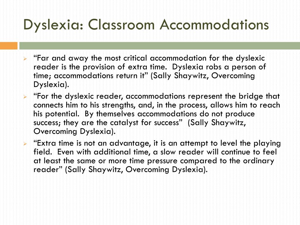 dyslexia accommodations