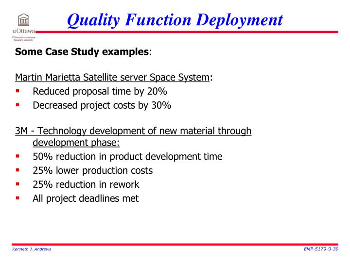 PPT - Manufacturing Systems: EMP-5179 Module #9: Quality Function ...