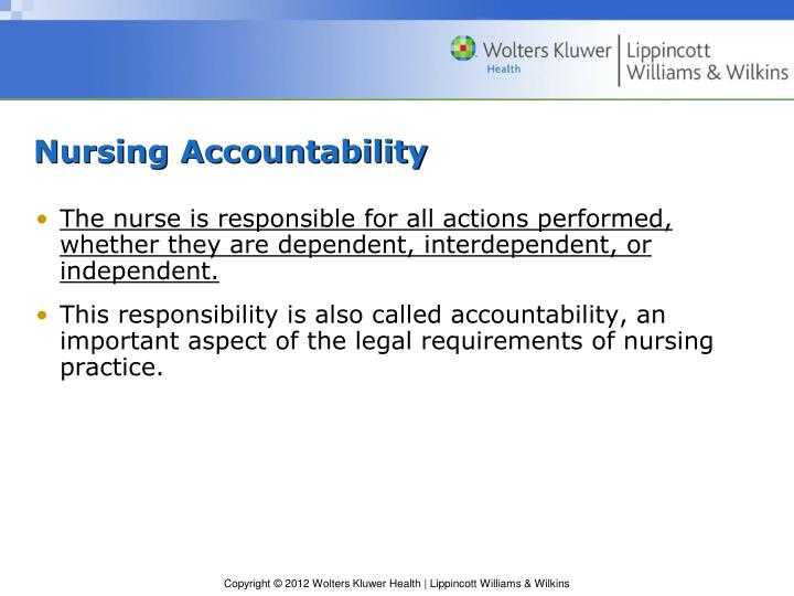 My Accountability In Nursing