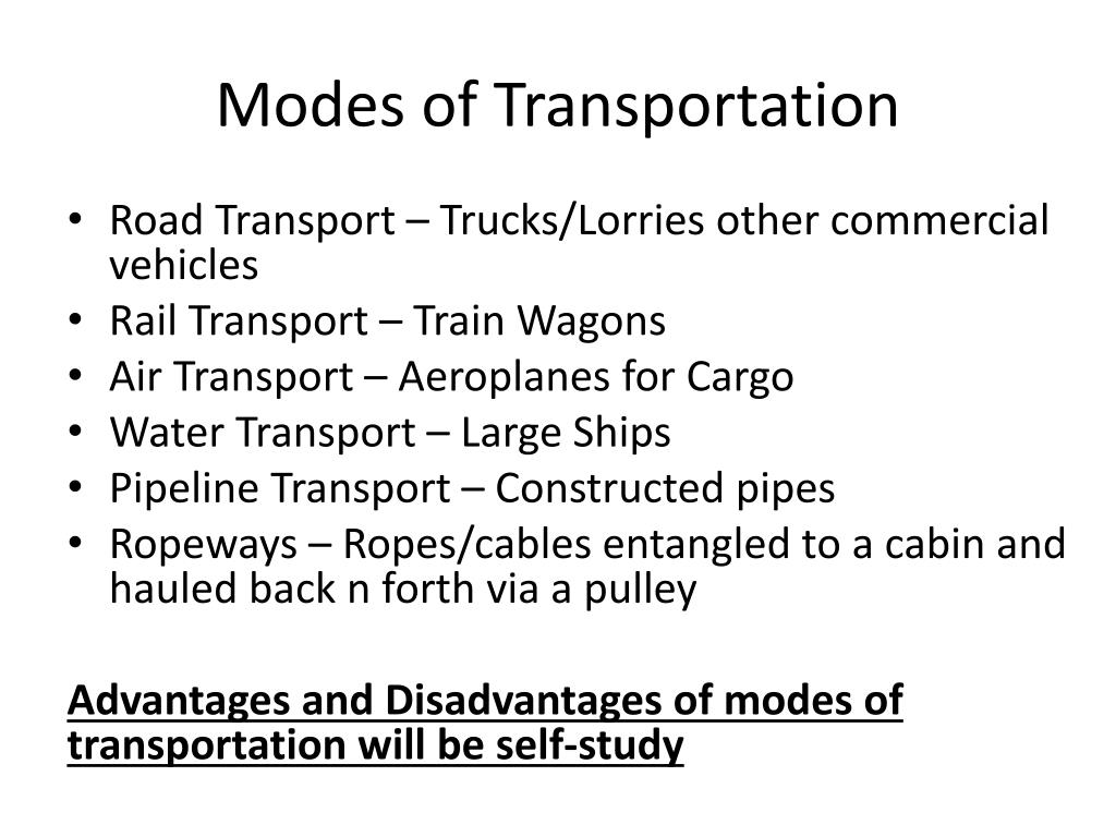 modes of transportation powerpoint presentation