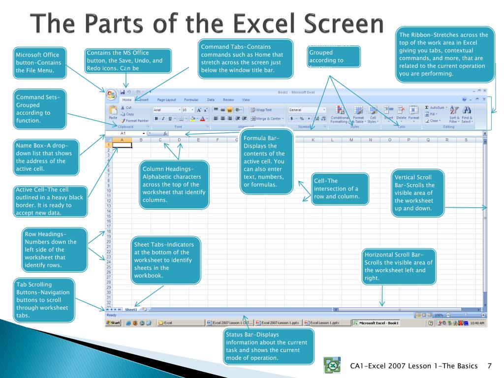 Ppt Ca1 Excel 2007 Powerpoint Presentation Free Download Id5597607