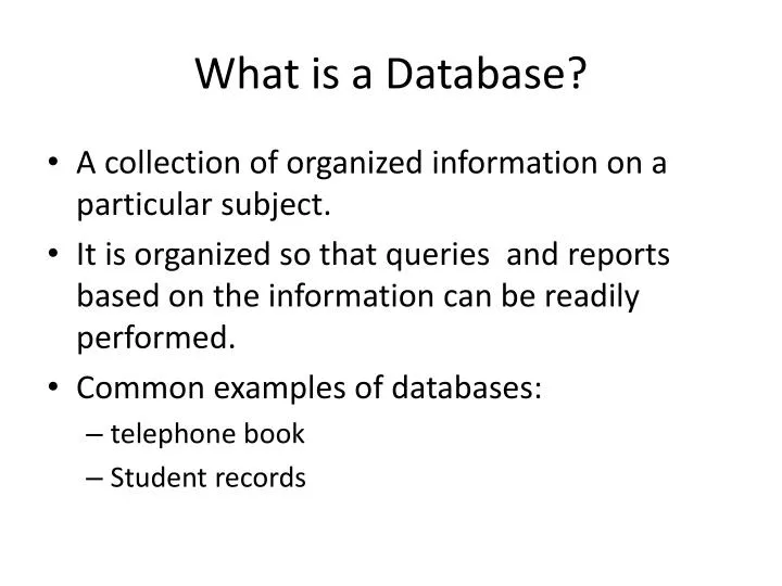 what is presentation databases