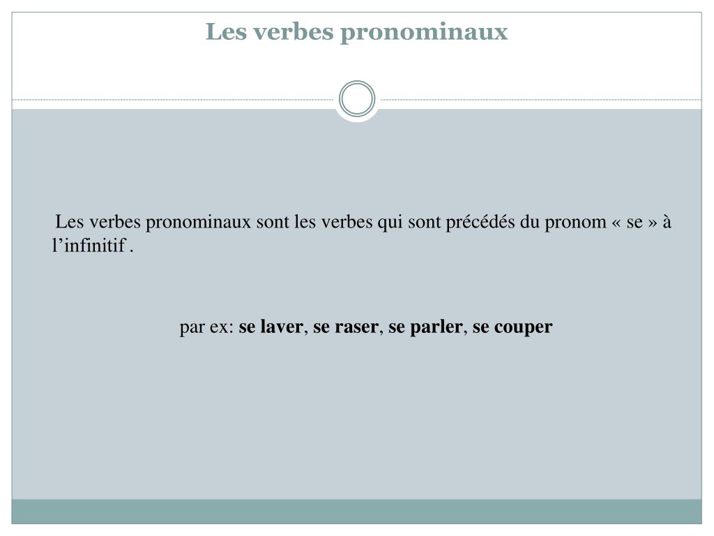 PPT - Les verbes pronominaux PowerPoint Presentation, free download -  ID:5599080