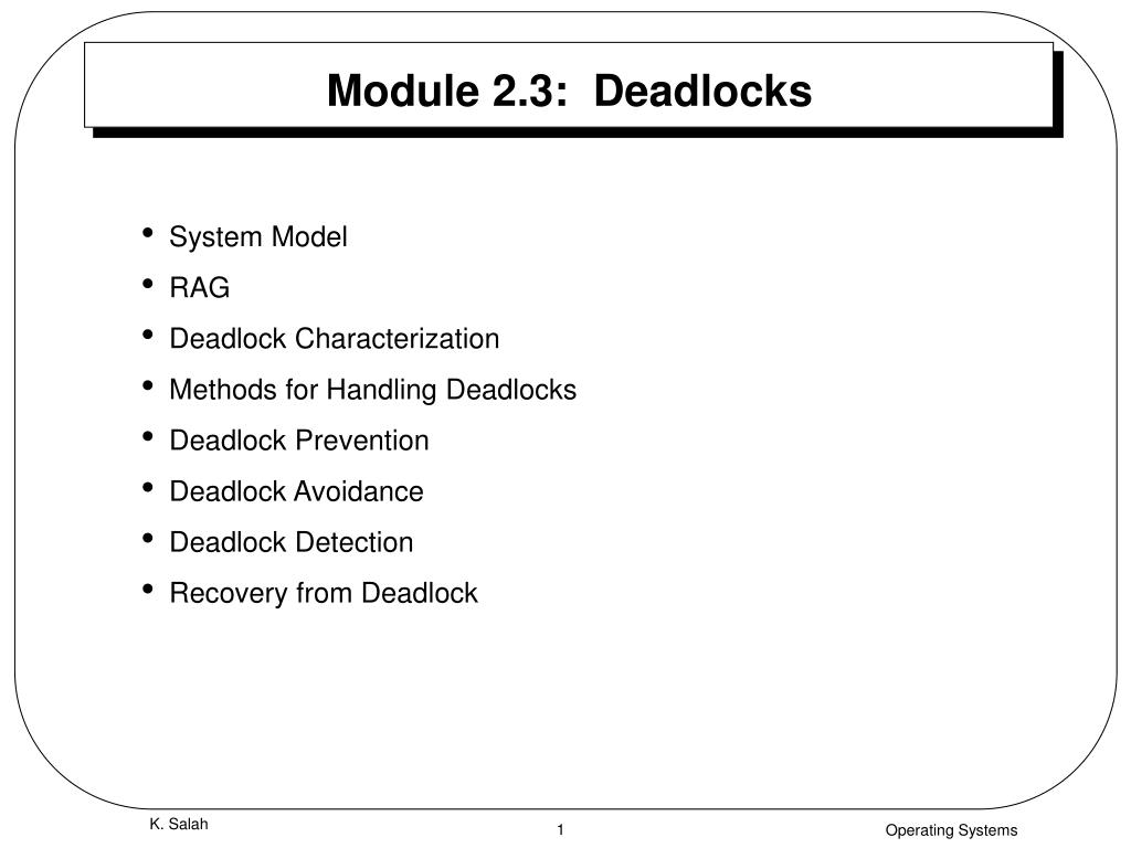 PPT Module 2.3 Deadlocks PowerPoint Presentation, free download ID