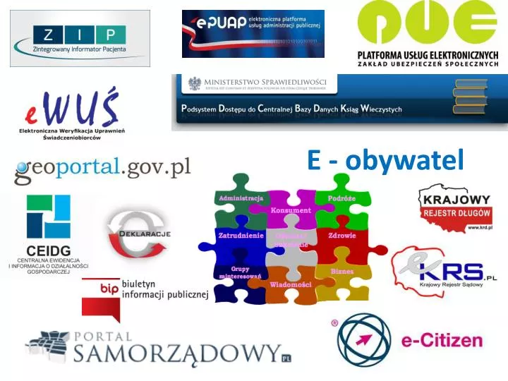 E Obywatel E Sprawiedliwość E Usługi PPT - E - obywatel PowerPoint Presentation, free download - ID:5602287