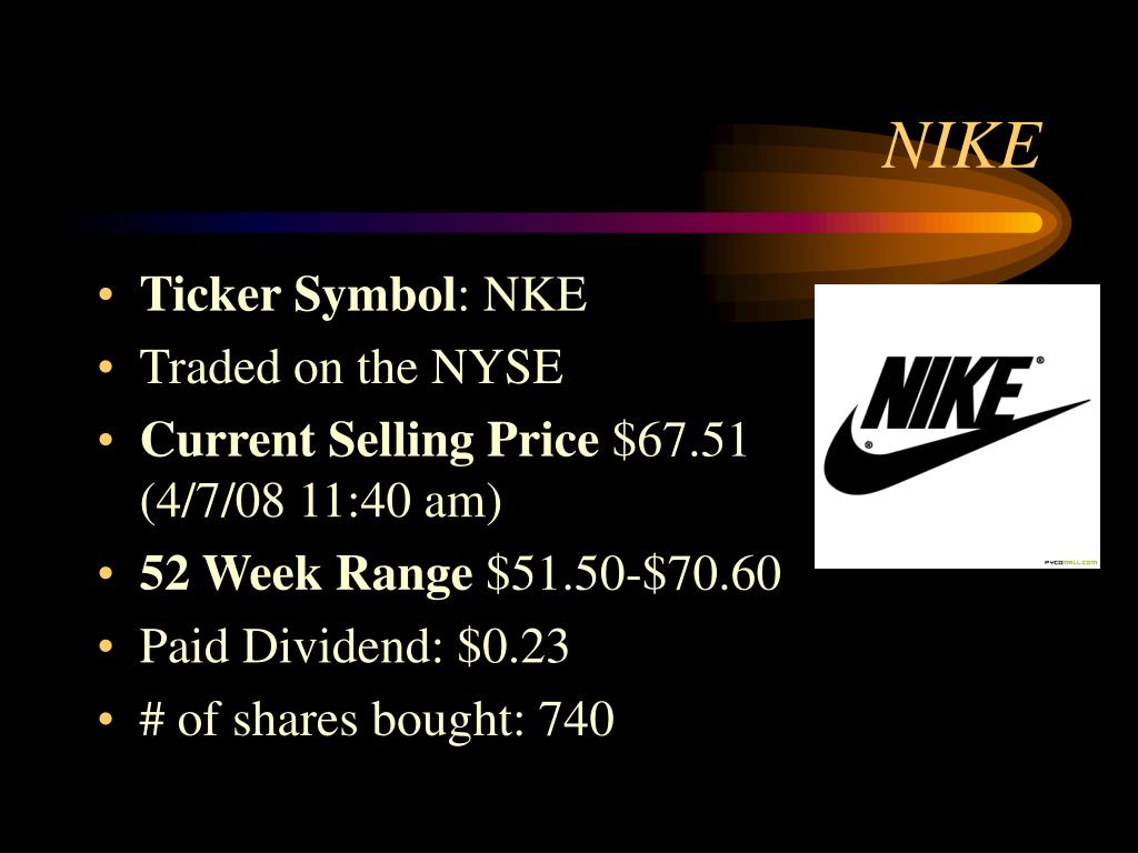 current stock price for nike
