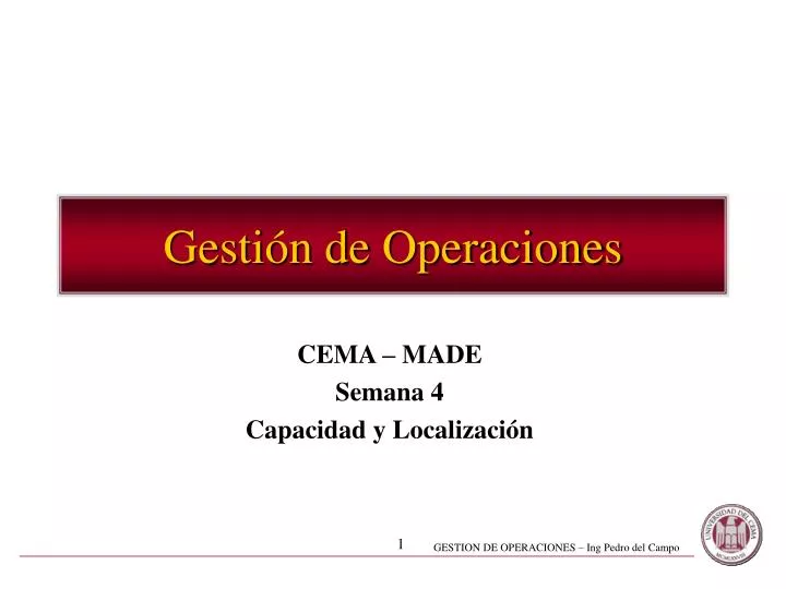 PPT - Gestión De Operaciones PowerPoint Presentation, Free Download ...