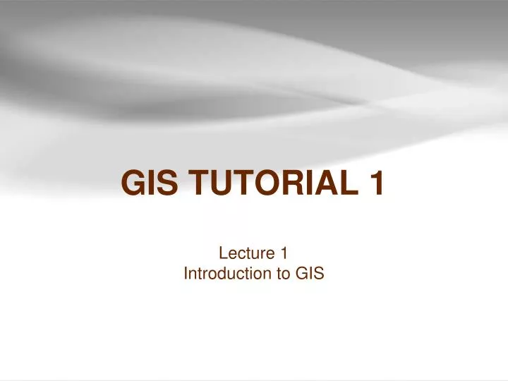 gis tutorial 1 n.