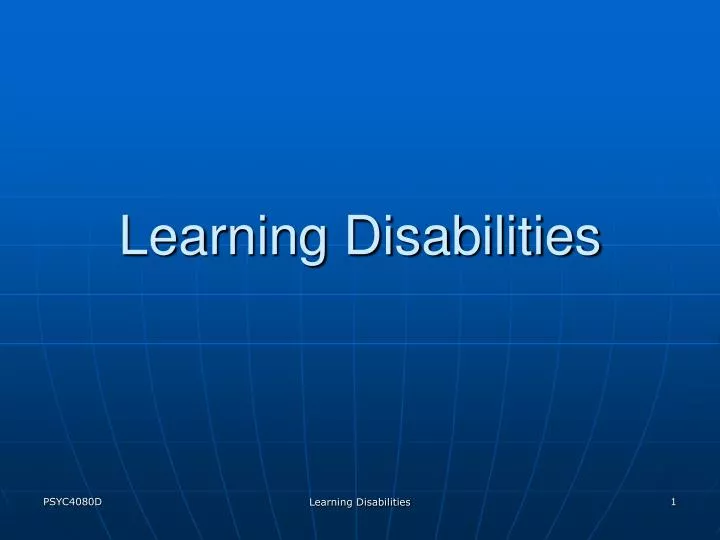 PPT - Learning Disabilities PowerPoint Presentation, free download - ID ...