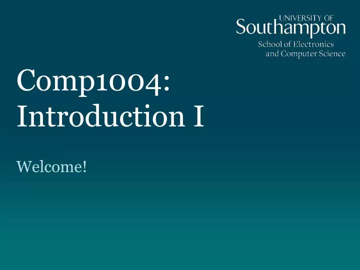 comp1004 introduction i n.