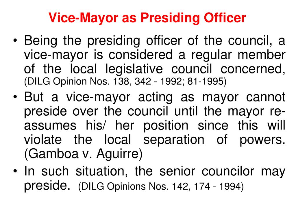 What is the job of a vice mayor