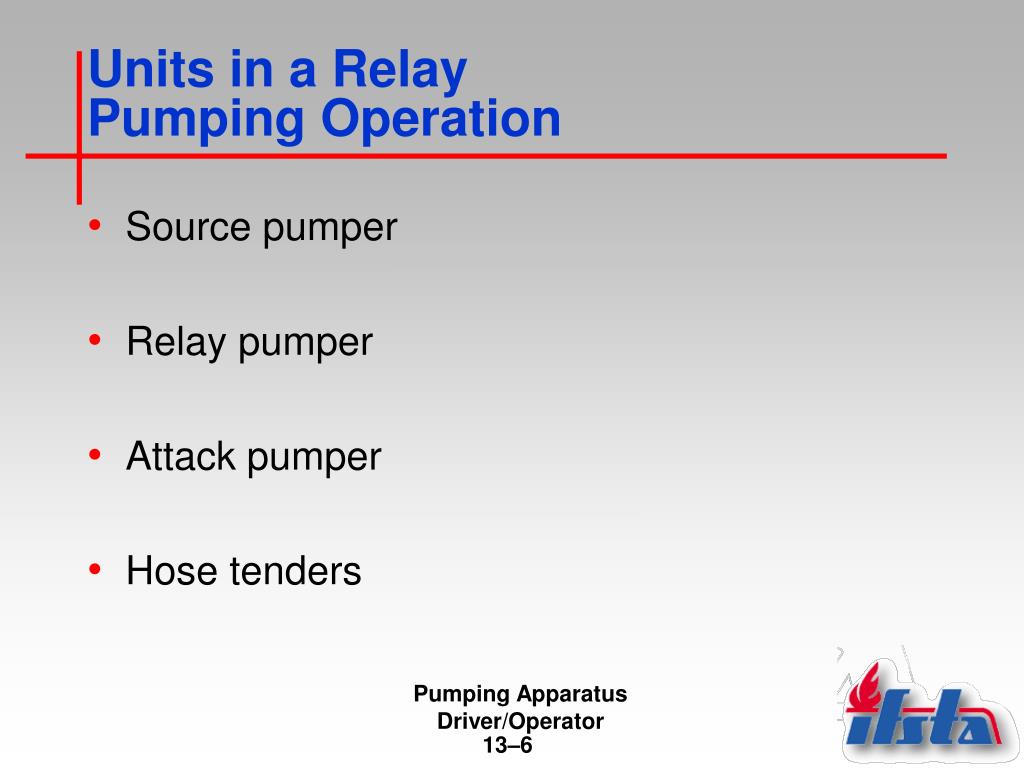 PPT Pumping Apparatus Driver/Operator — Lesson 13 PowerPoint