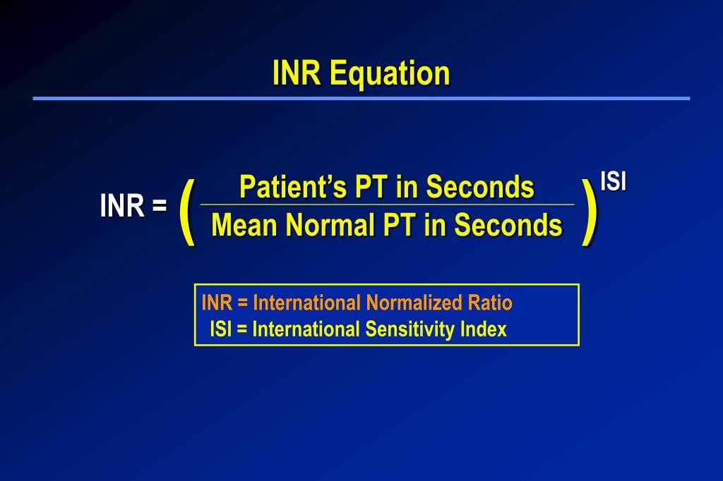 Calculate Inr From Pt Ratio