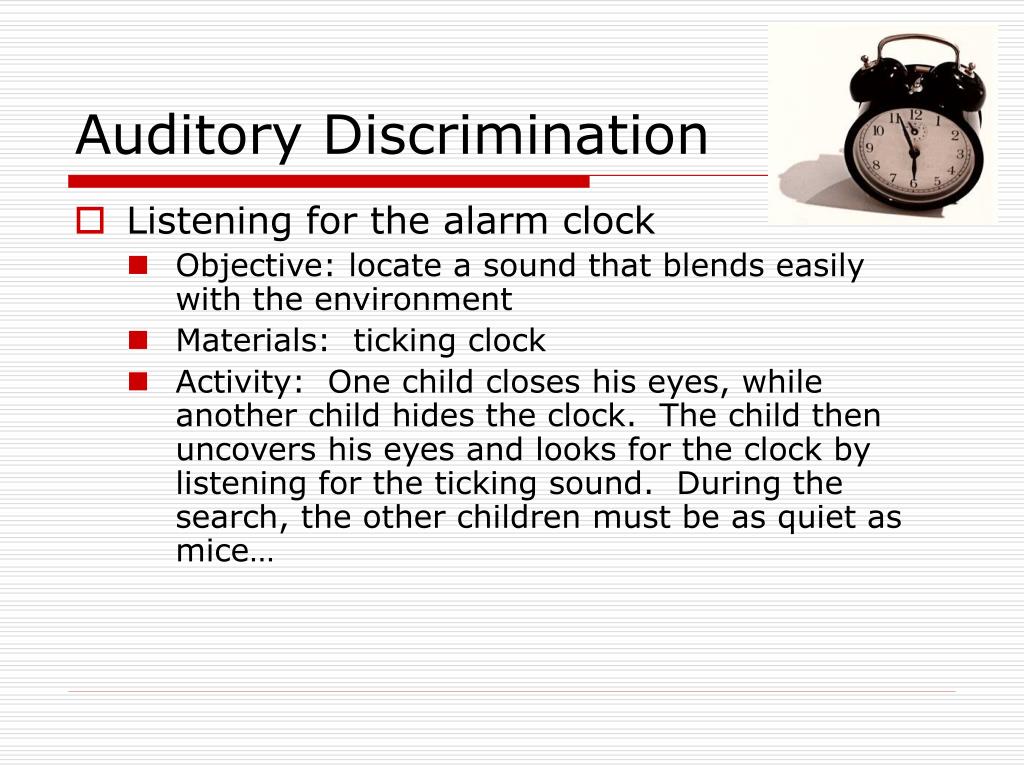 auditory discrimination example auditory discrimination example