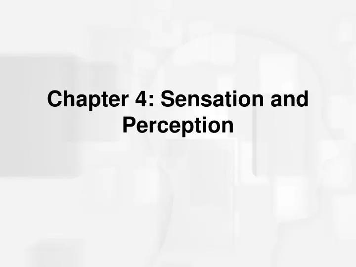 PPT - Chapter 4: Sensation And Perception PowerPoint Presentation, Free ...